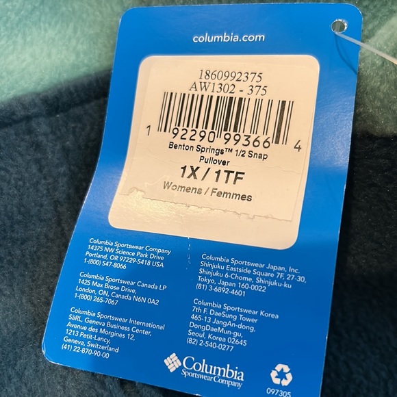 Benton springs Columbia womens 1X nwt tag pullover fleece - Picture 5 of 5